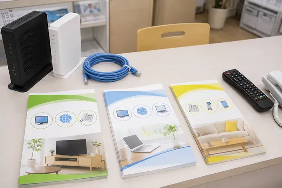 クローバーテレビの案内資料とルーター